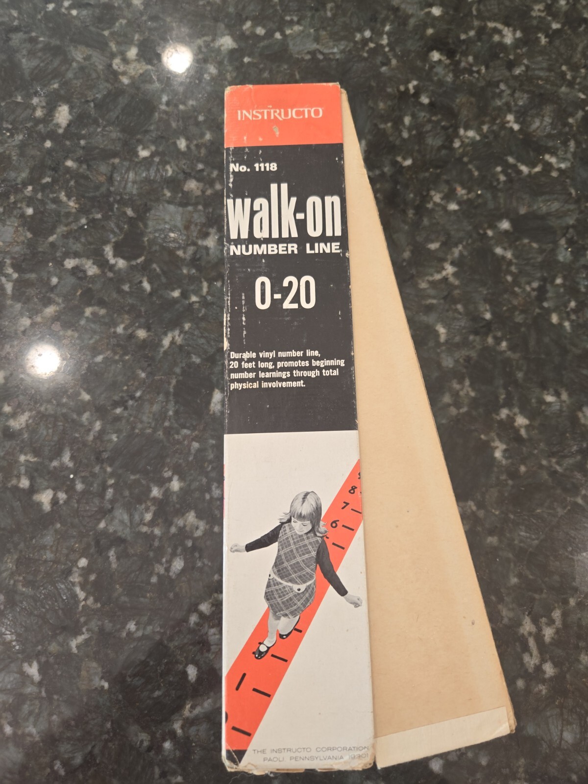 Vintage Judy Walk Red Vinyl Number Line 20 FT Original Box No 118 WInstructions