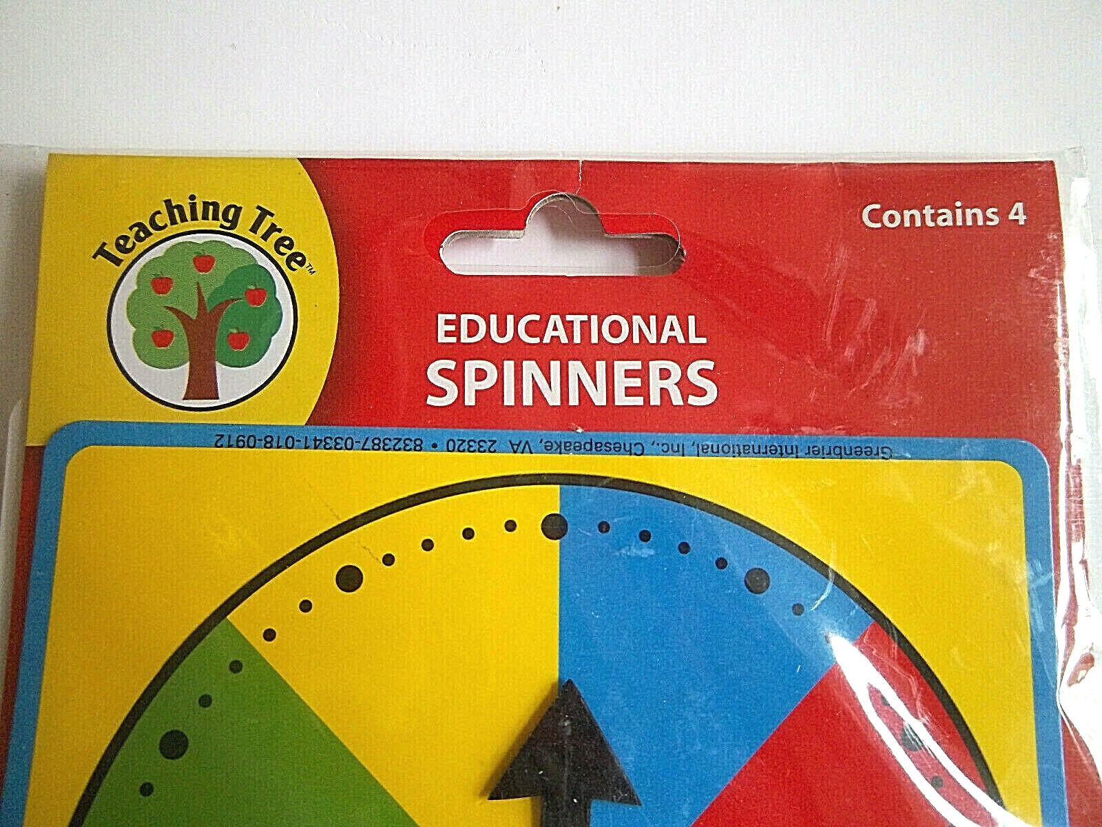 Teaching Tree Educational Spinners Colors 1 Pkg of 4 – New in Pkg