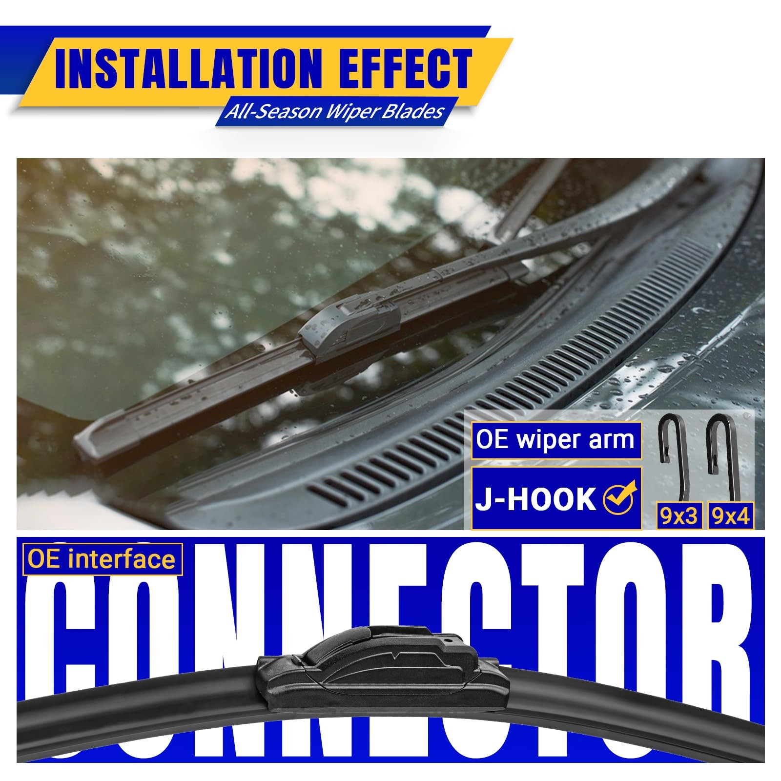 22″ Front Windshield Wiper blades Replacement for Ford 22+22B
