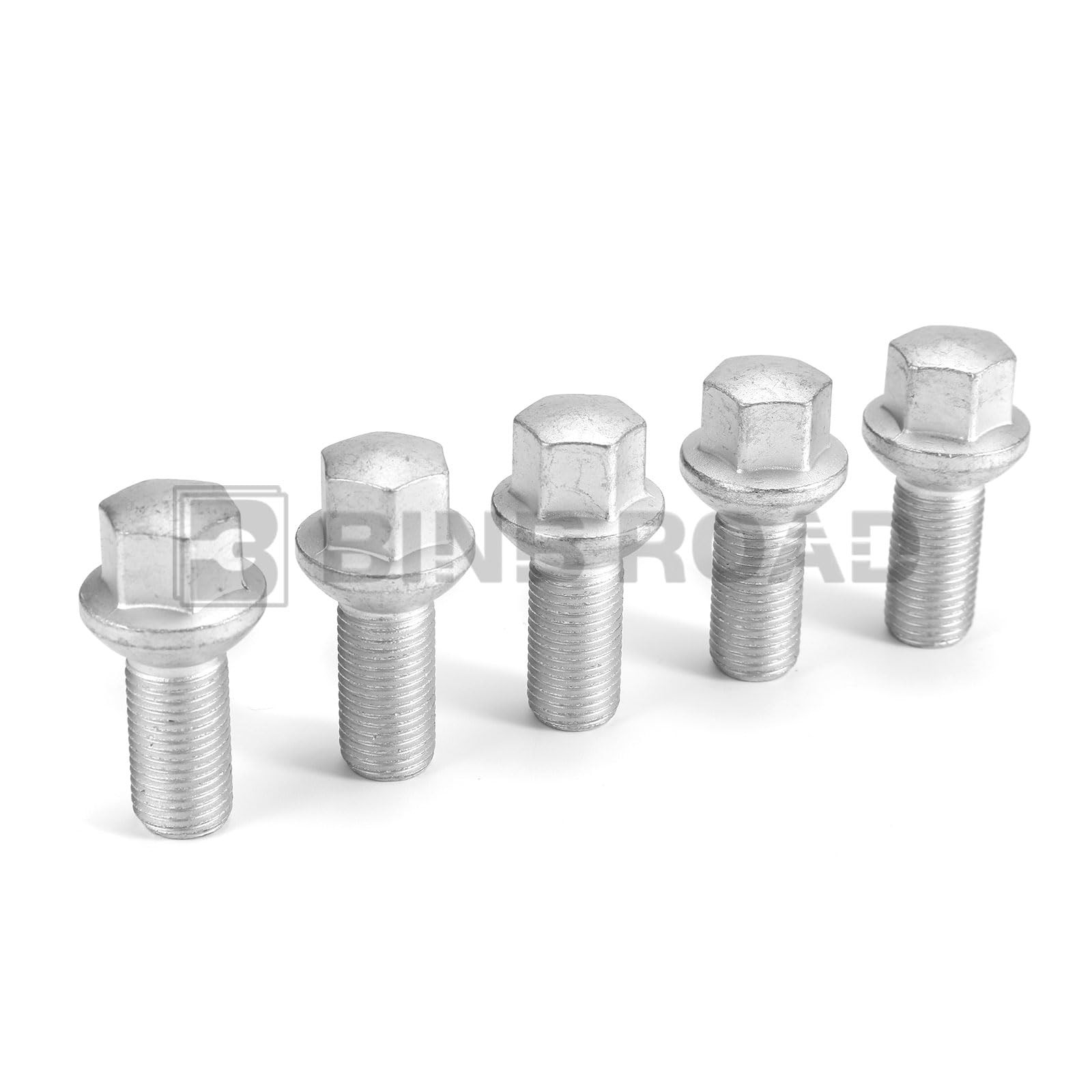 BINB ROAD 5Pcs M14 x 1.5 Wheel Lug Bolts Nuts 0009904907 9904907 5Pcs,Silver