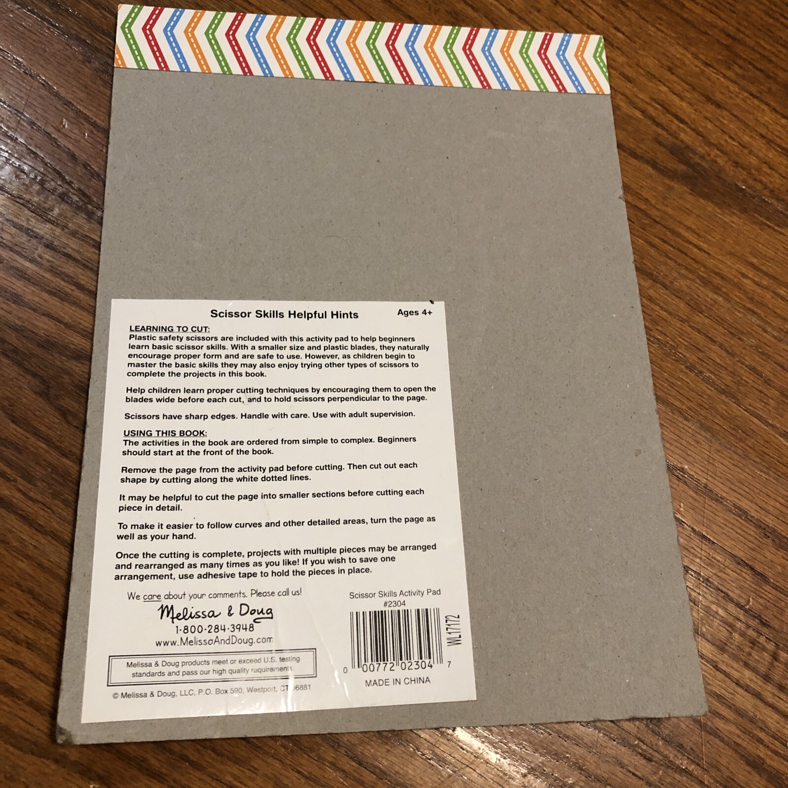 Melissa And Doug Scissor Skills Activity Pad NEW ~ 20 Pages
