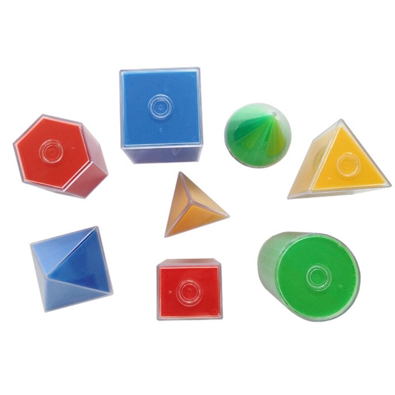 8pcs Geometric Model Disassemble Cube Cylinder Cone Toy Math Resources Learning