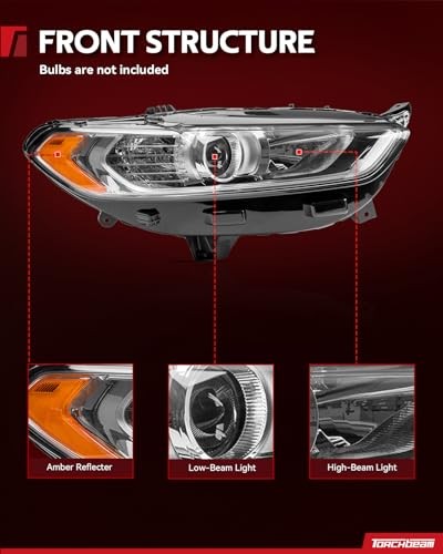 Headlight Assembly, Fit for Fusion 2013 2014 2015 2016, Bumper Headlamp