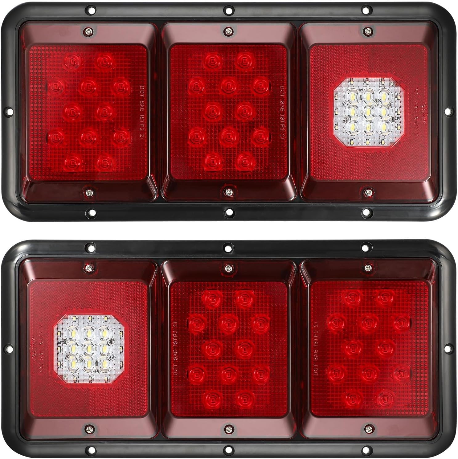 2Pcs , Rectangle Vertical or Horizontal Mount LED Trailer Camper RV Tail Ligh…