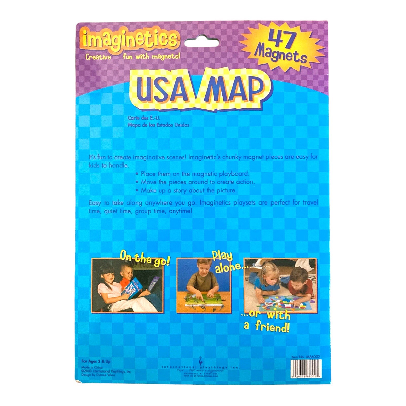 Imaginetics USA Map 47 Magnets 2003 Educational US State Shapes Learning Game