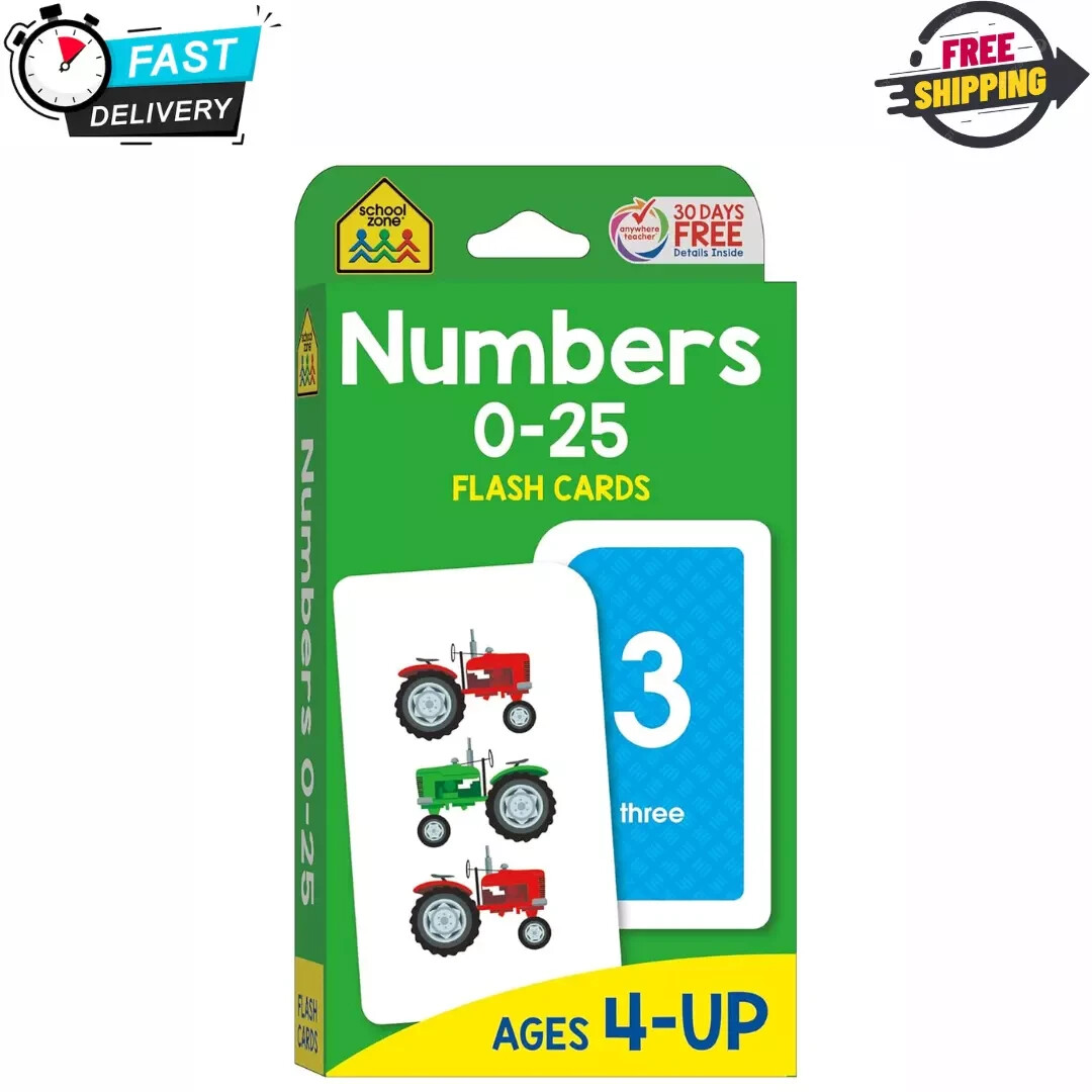 School Zone Numbers Flash Cards: Toddler, Preschool, Kindergarten, Learn Math…