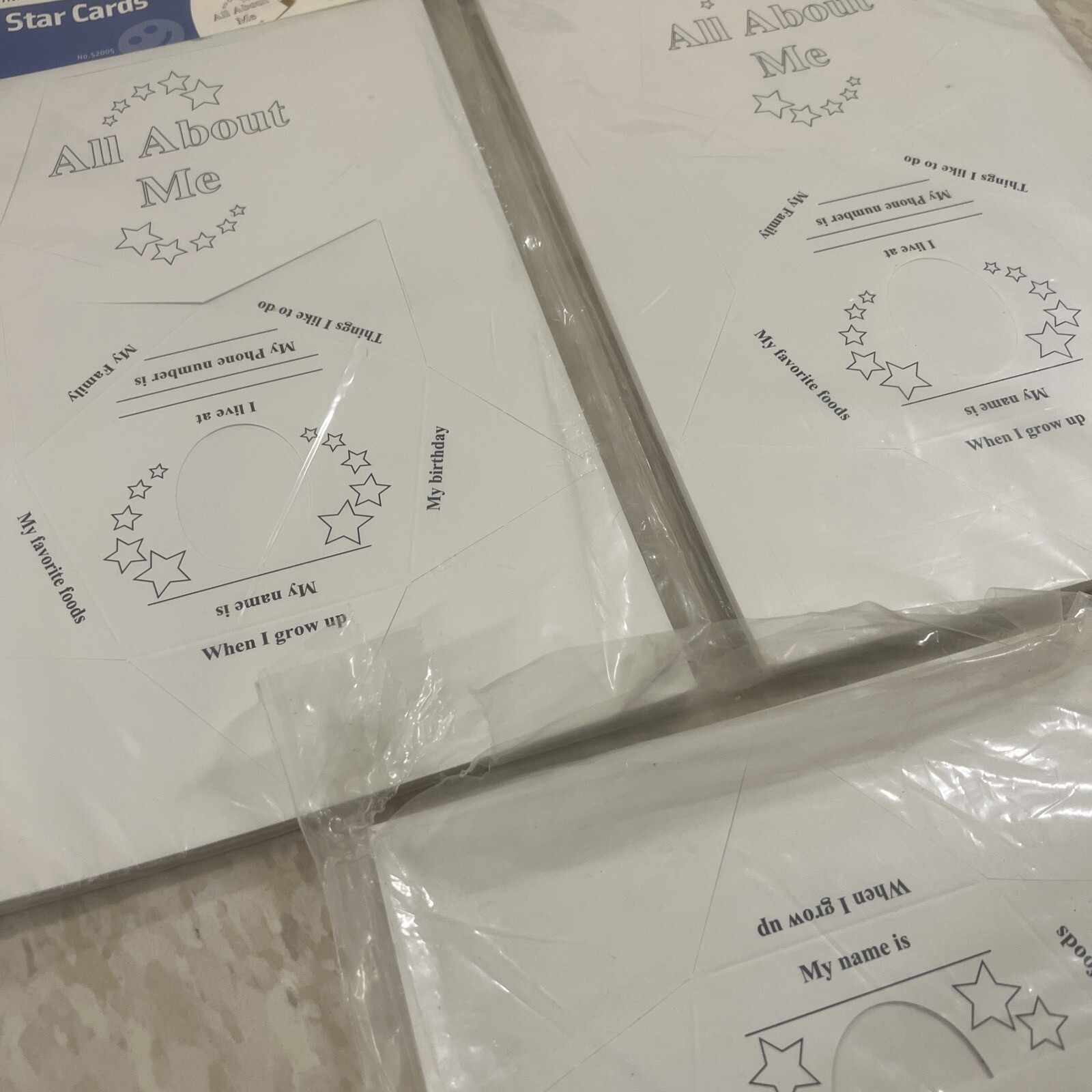 Roylco All About Me Star Cards Education Supply Activity Lot Of 48+ KIDS SCHOOL