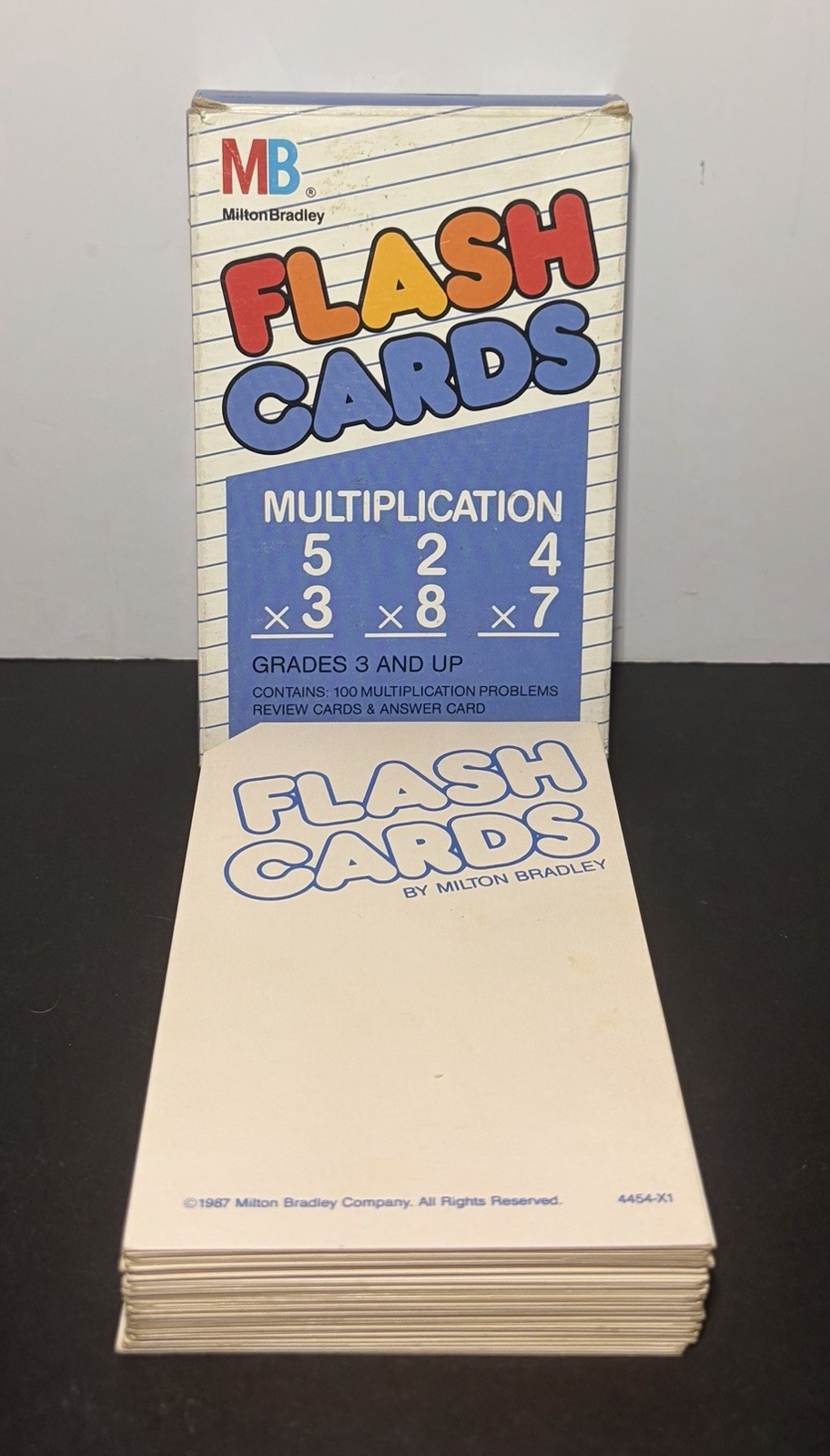 Vintage 1987 Milton Bradley Multiplication Cards Classic Educational Learning