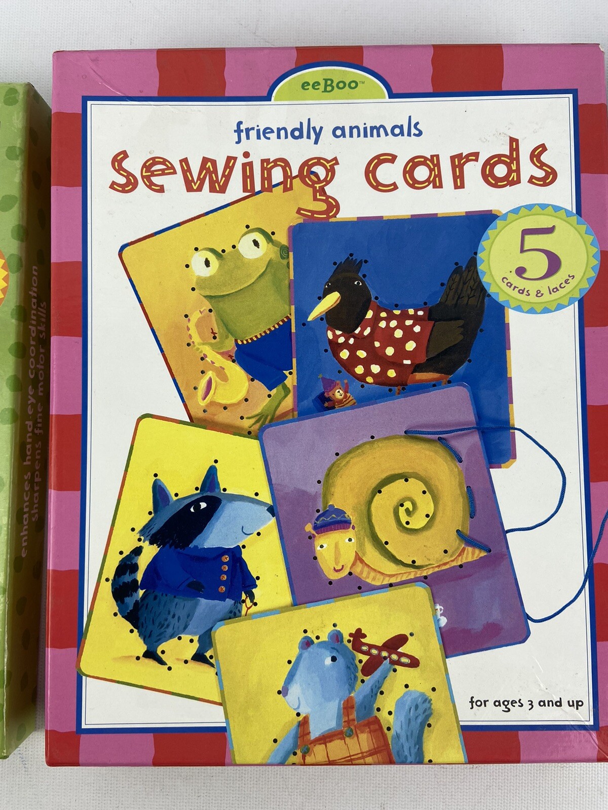 eeBoo Lacing Sewing Card Sets 12 Cards 7 Laces Partial Sets