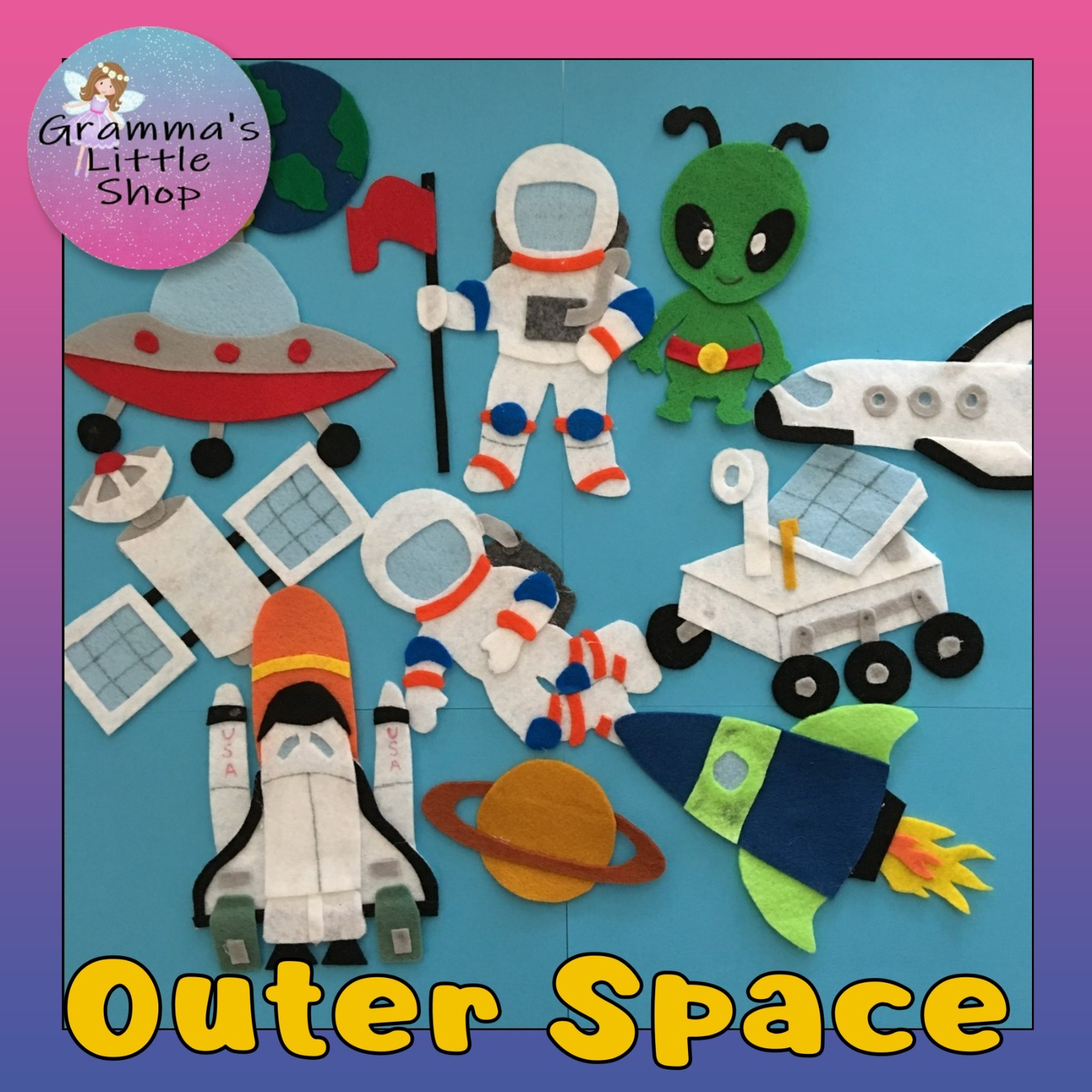 Outer Space Felt Set for Flannel or Felt Board Play