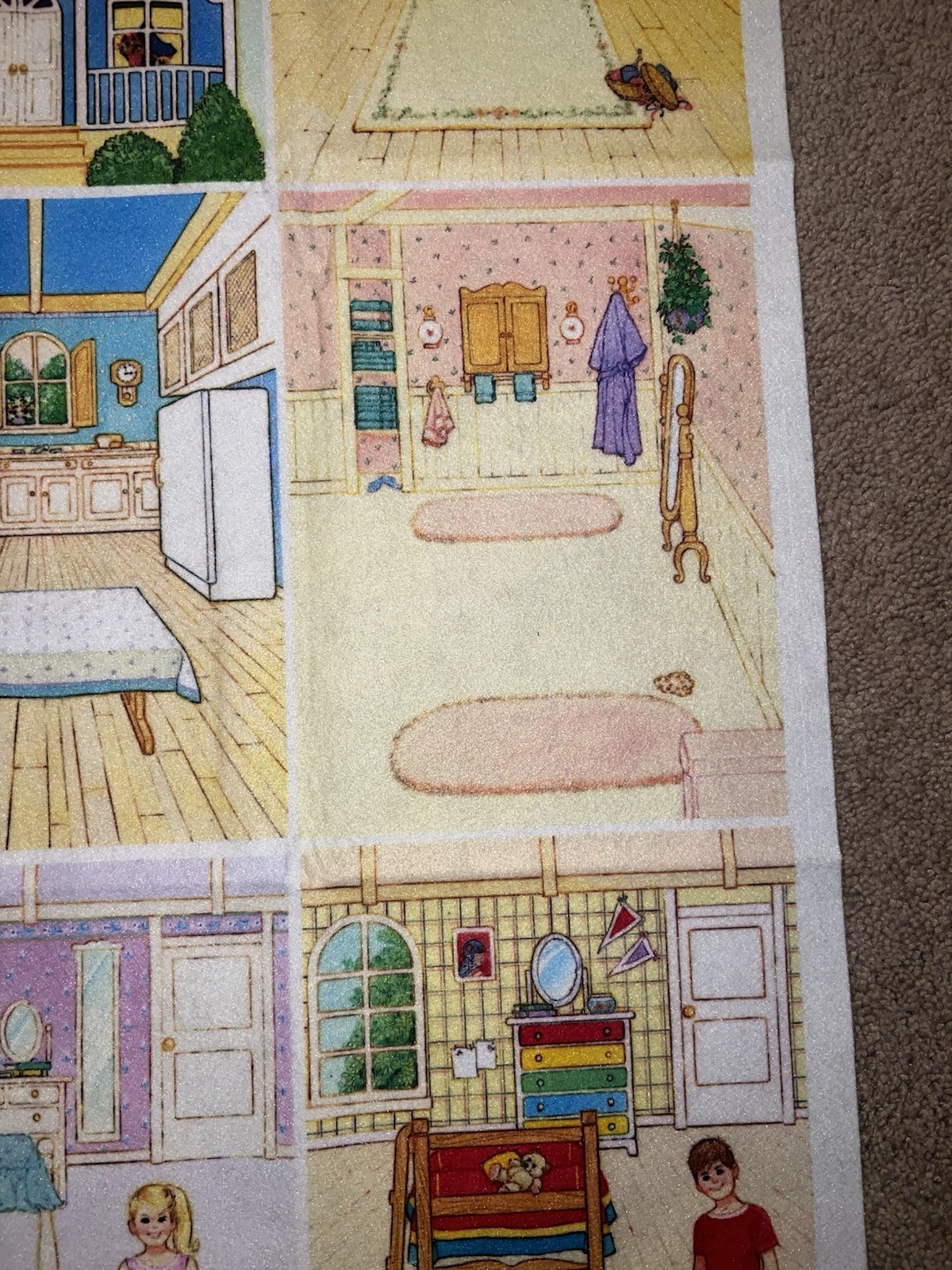 Vintage Betty Lukens Quiet Book Felt Kit Uncut Dollhouse Family 37” x 25.5”