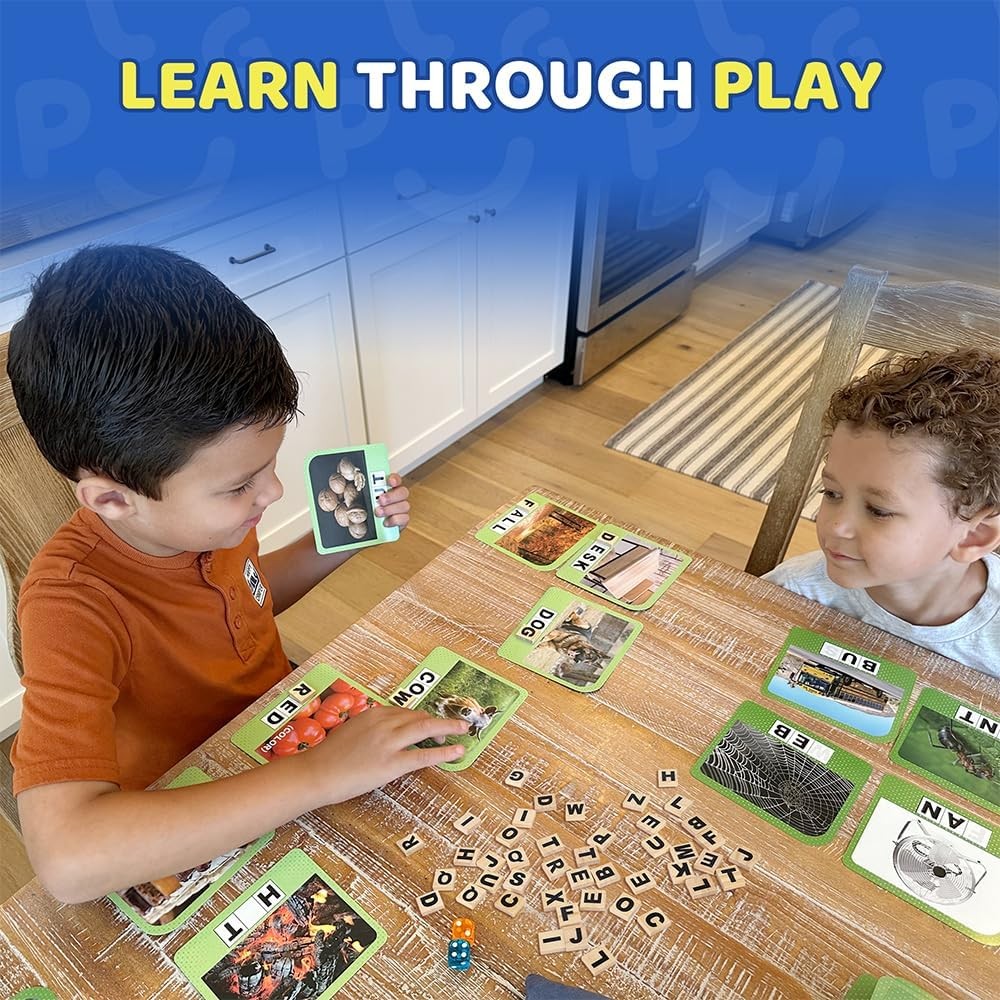 Spelling Games 224 Flashcards 208 Wood Letter Tiles 1-4 Players Learning for