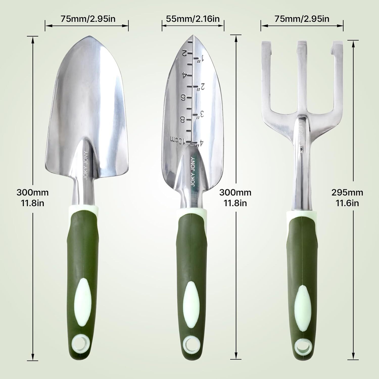 3 PCS Heavy Duty Aluminum Gardening Tool Set for Men & Women Including Hand