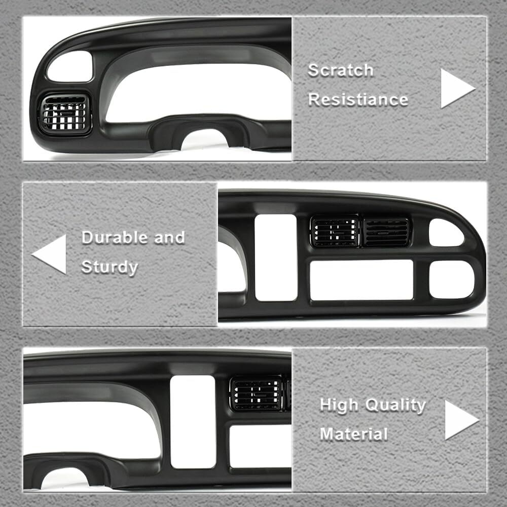 PIT66 Dash Board Bezel Cover Compatible with 1998 1999 2000 2001 2002 Dodge Ram
