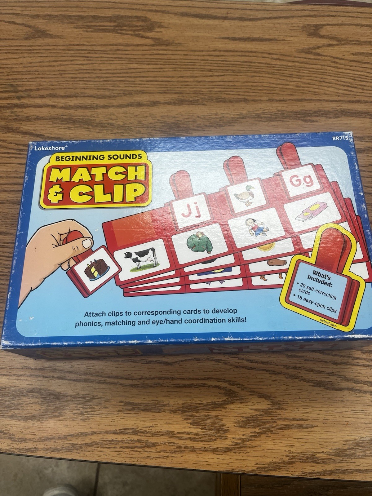 Lakeshore Match & Clip Beginning Sounds Reading Centers Complete Game Homeschool