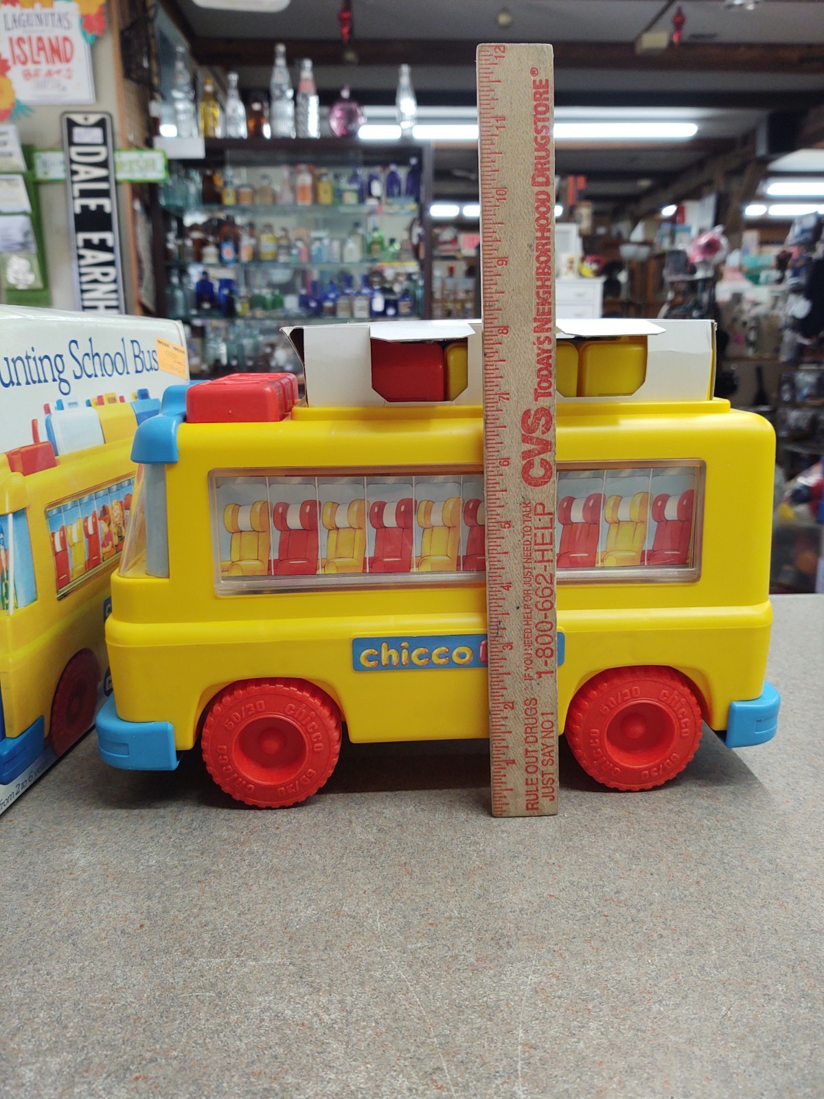 Vintage CHICCO Italy 63023 COUNTING Numbers SCHOOL BUS Complete – Original Box