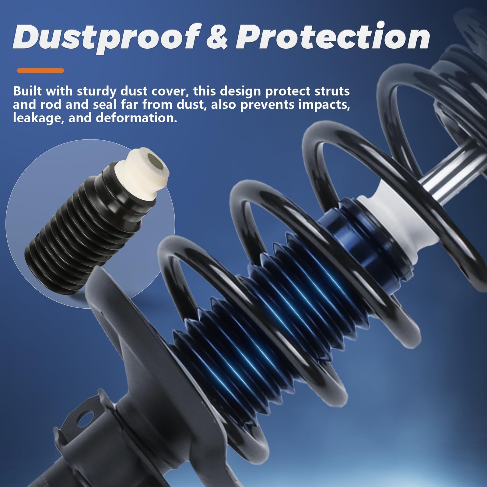 KUIPERAUTO 172599R 172599L Complete Rear Struts Coil Spring Assembly Compatib…