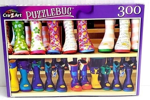 NEW 300PC PUZZLE JIGSAW SET VINTAGE BOTTLE CAPS OR COLORFUL BOOTS