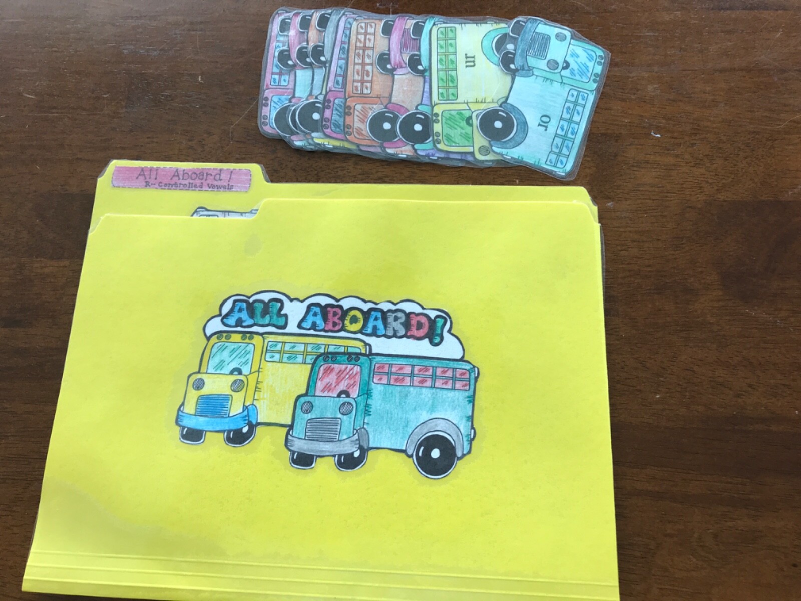 All Abroad! R controlled Words 3-4 grades language arts file folder game