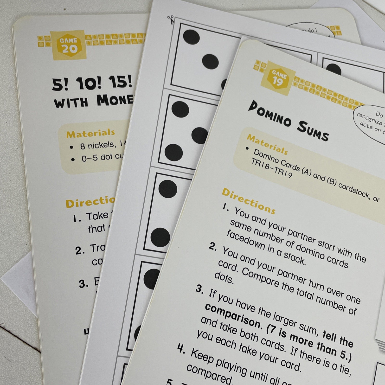 Number Concepts Fractions Grade k Partner Games Teacher Edition Every Day Counts