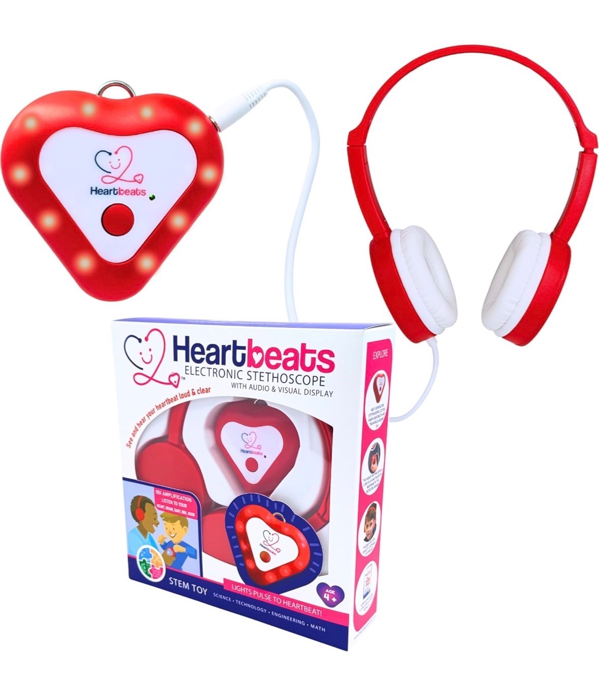 Heartbeat Electronic Stethoscope Toy w/ LED Display & 10X Sound Amplification