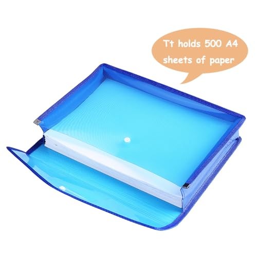 Plastic File Folder A4 Size Expandable Poly Envelopes Horizontal,10 Pack