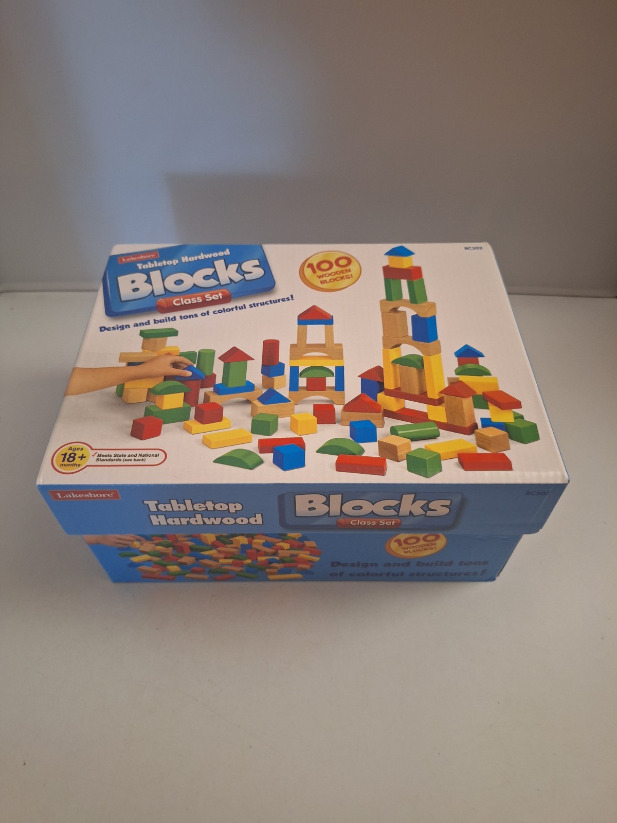 Lakeshore Tabletop Hardwood Colorful Building Blocks Class Set