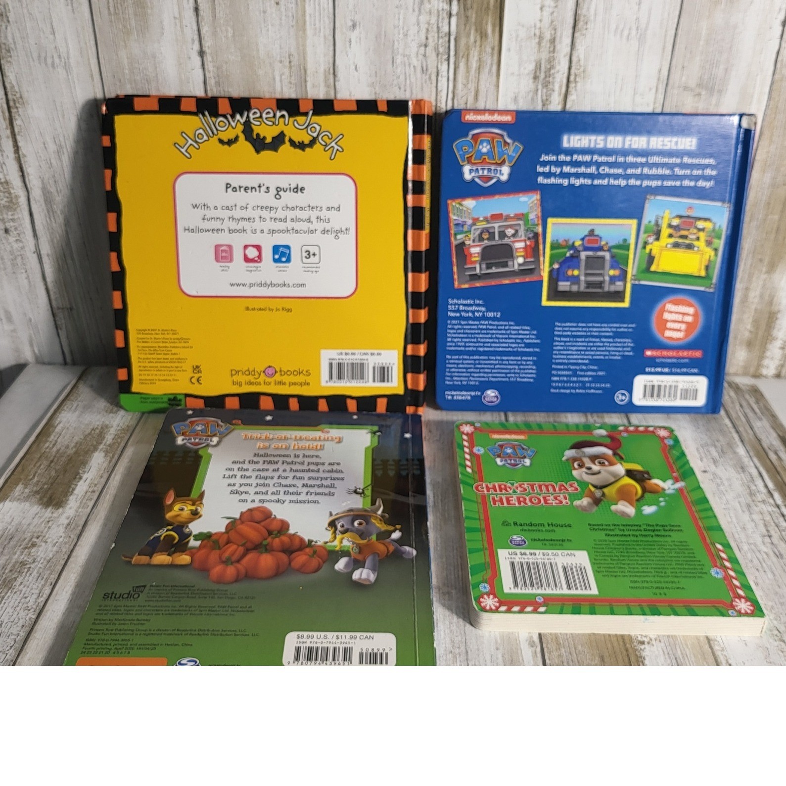 4 Paw Patrol Halloween Christmas Sound Books Lot Funny Faces Jack Bundle