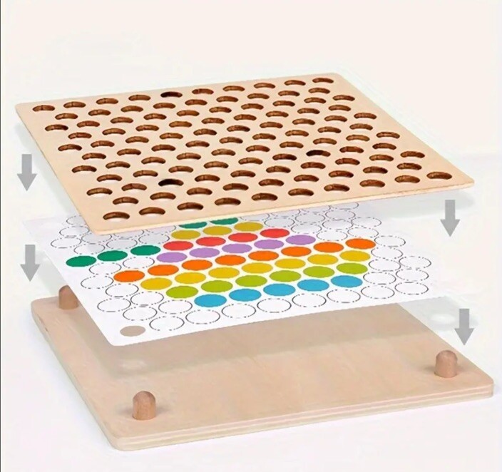 Hands Brain Training Clip Beads Kid Montessori Game Educational Puzzle Toy Motor