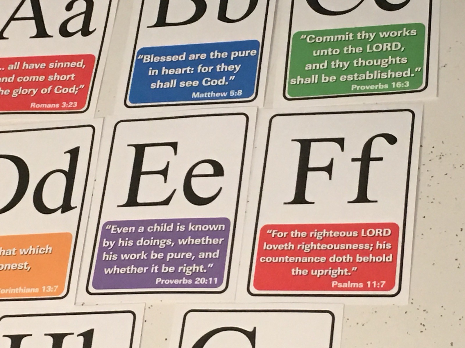 Bible Alphabet Cards – Memory Verse Cards Kindergarten – 26 Cards – 4.25 x5.5