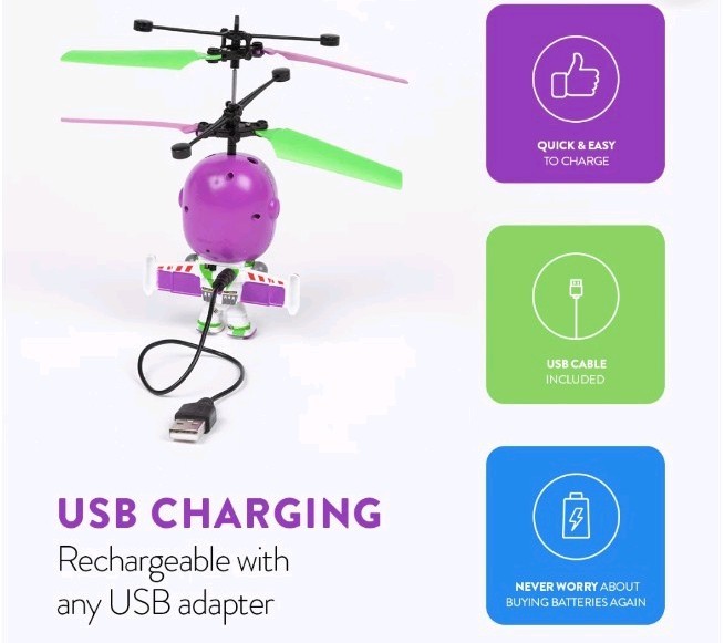 Space Ranger Buzz Lightyear Flying Toy USB Charging Remote Control Toy Story 20…