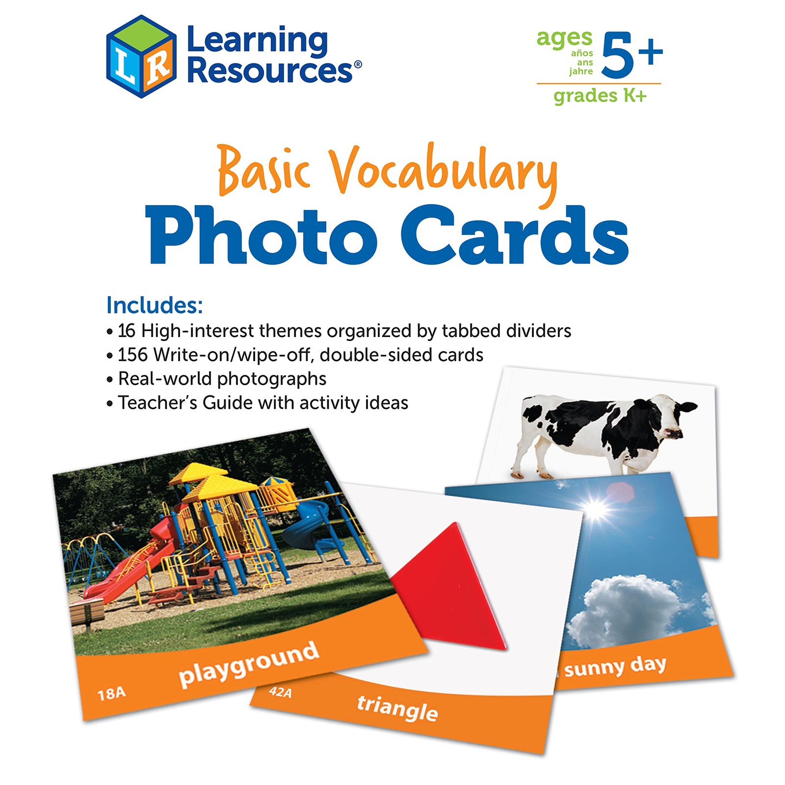 Learning Resources Basic Vocabulary Photo Cards Vocabulary/Phonics Learning
