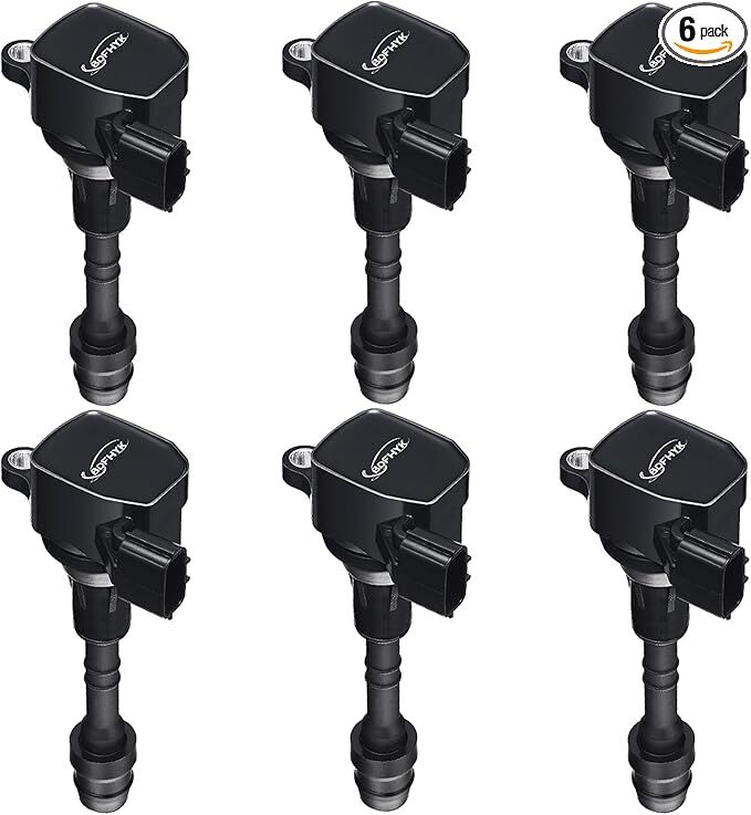 Ignition Coil UF349 and Spark Plug 6376 BDFHYK Set of 6 Ignition Coils Pack for