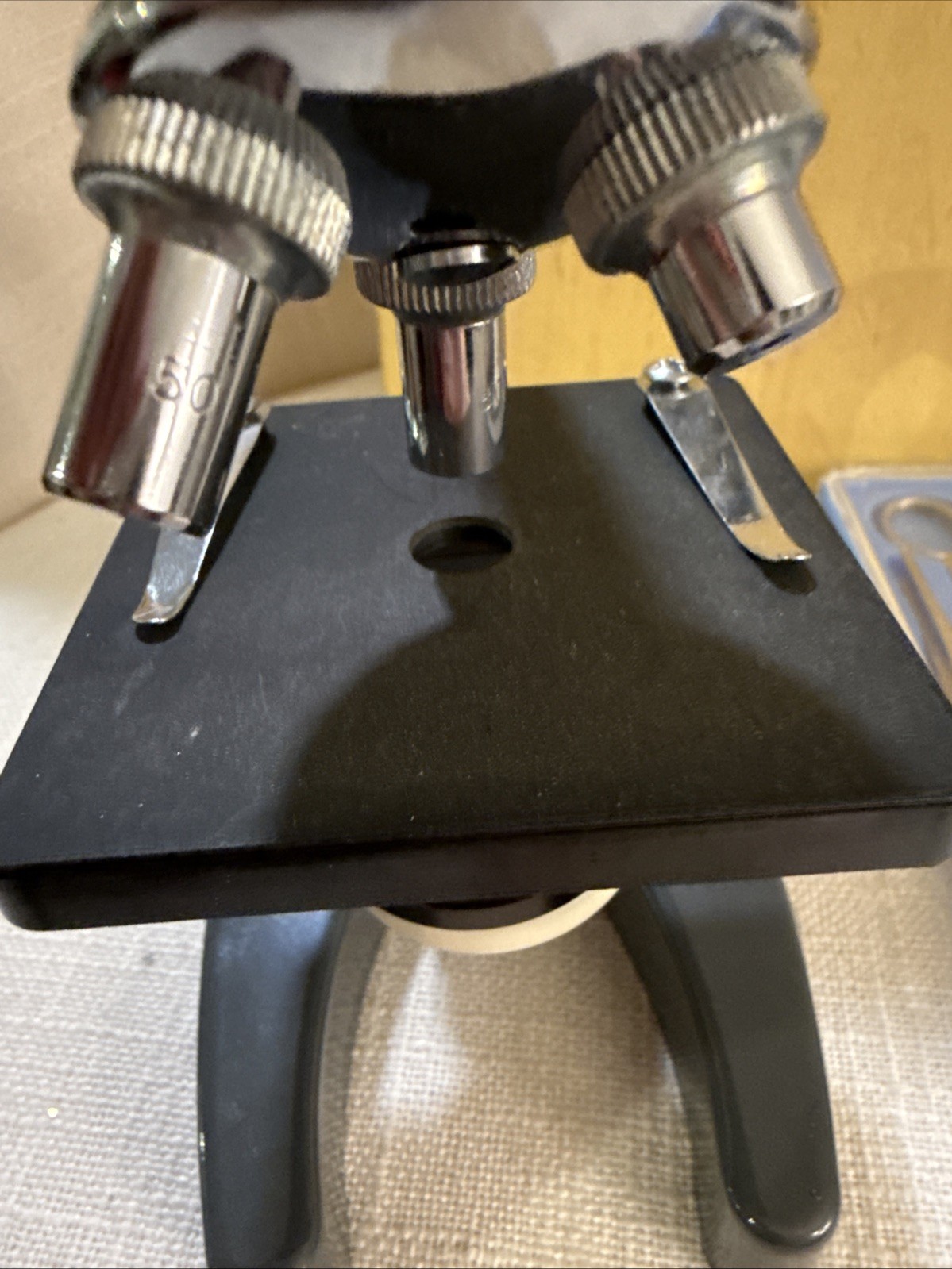 Vintage Monolux No. 6030 Microscope Kit 100x–750x Japan Wood Case READ