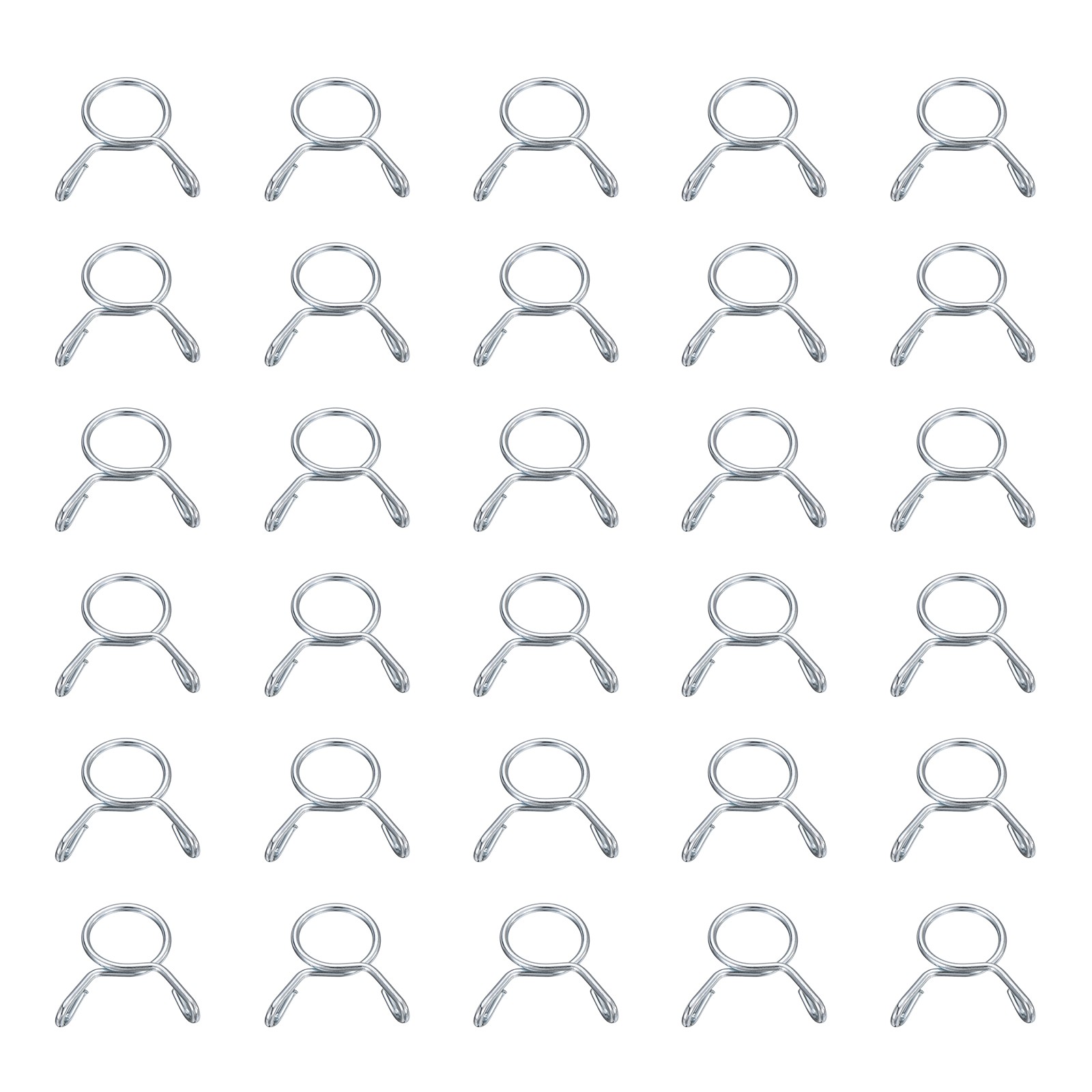 30Pcs 10mm ID 10mm Clamp Dia. Fuel Line Hose Clips Spring Clips, Blue White