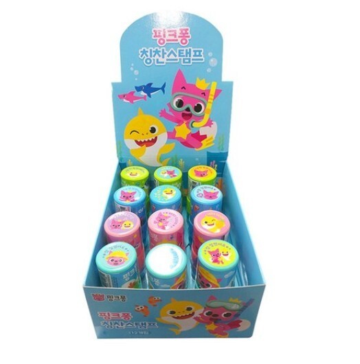 Pinkfong Baby Shark Praise Stamp 12ea Set Baby Kids Education Play Toy 4 Color