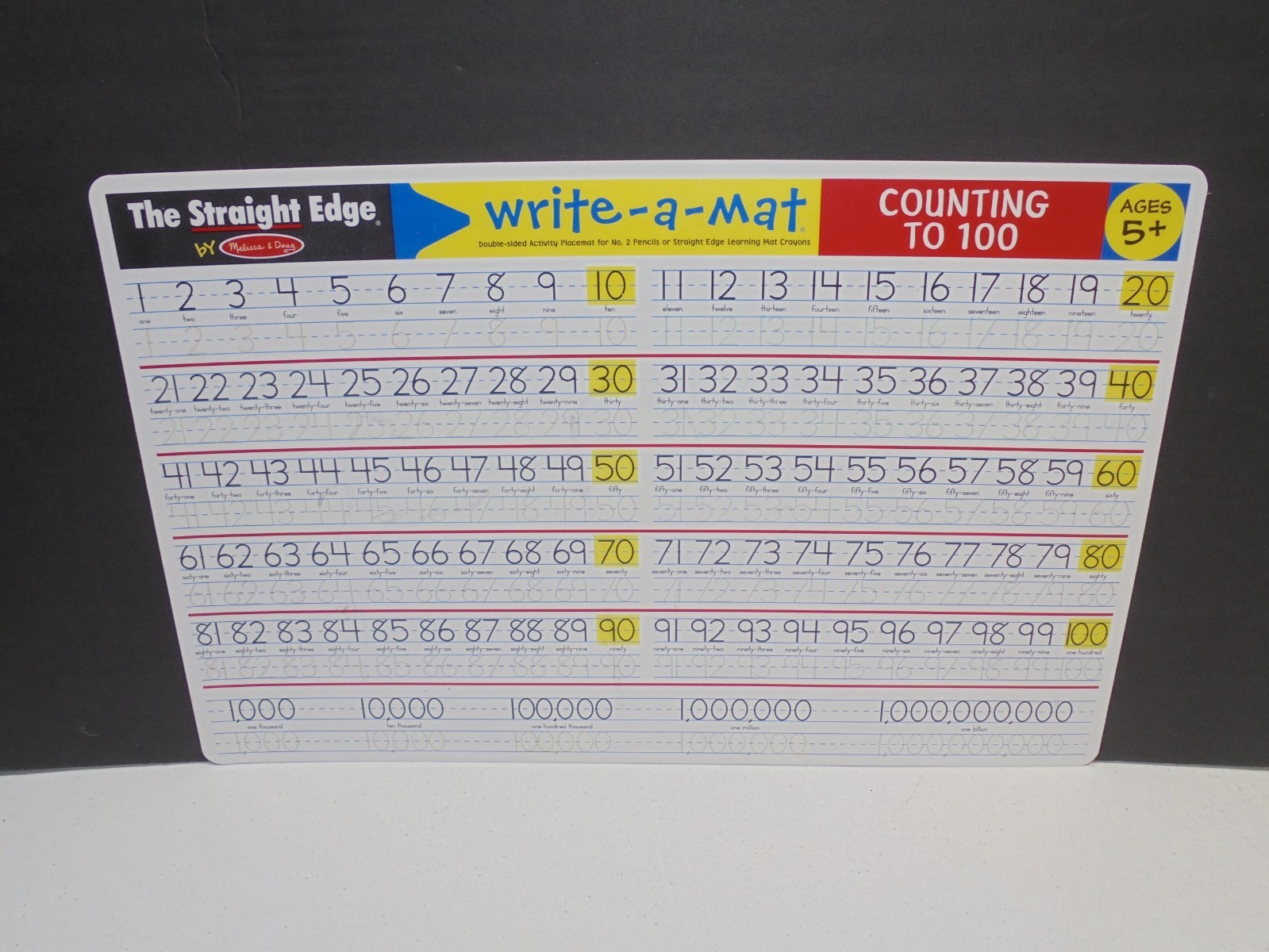 Melissa & Doug Dry Erase Mats Lot Cursive Math Counting Subtraction Educational