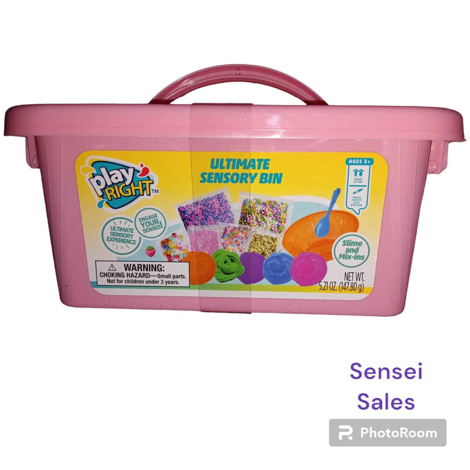 Play Right Ultimate Sensory Bin Slime And Mix-Ins Beads, Glitter, Etc Pink Box