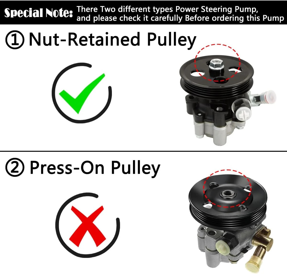 AUQDD 21-5931 Power Steering Pump (Nut-Retained Pulley) Fit For Le-xus 97-01 ES3