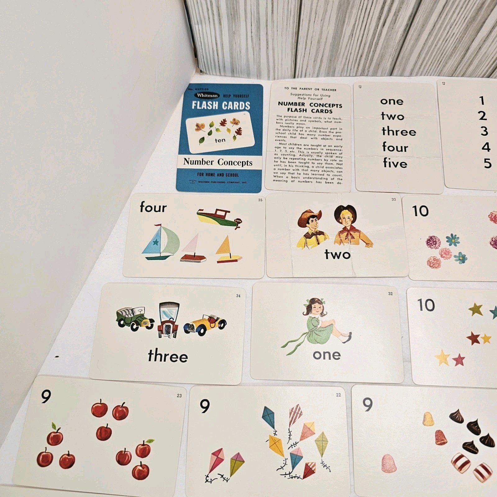 Vintage Whitman Number Concept Flash Playing Cards #4577:39 Complete Ephemera