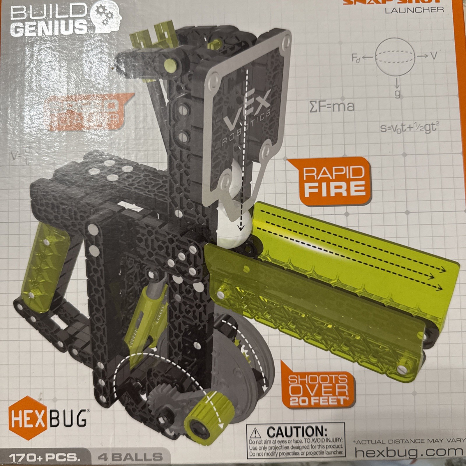 HEXBUG – VEX Robotics Snap Shot Ball Shooter Contruction Kit 14+Manual Sealed Pi