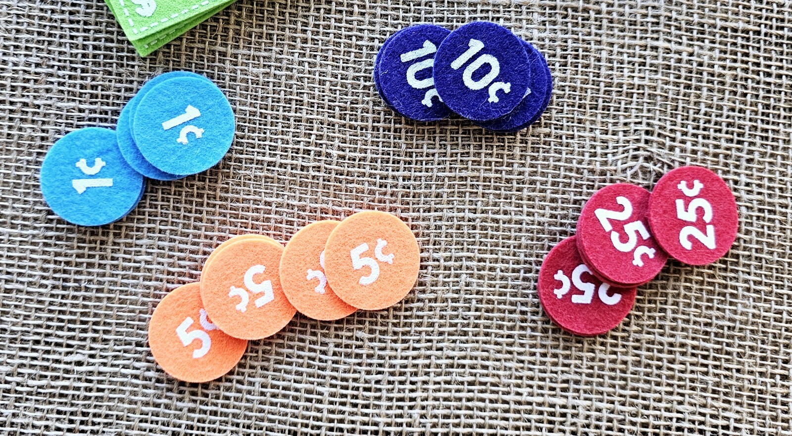 Horizon Group Pretend Play Felt Money 52pc Math Counting Manipulatives