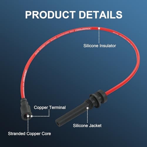 JDMSPEED Spark Plug Wire Set 8.5MM Red for Dodge Ram