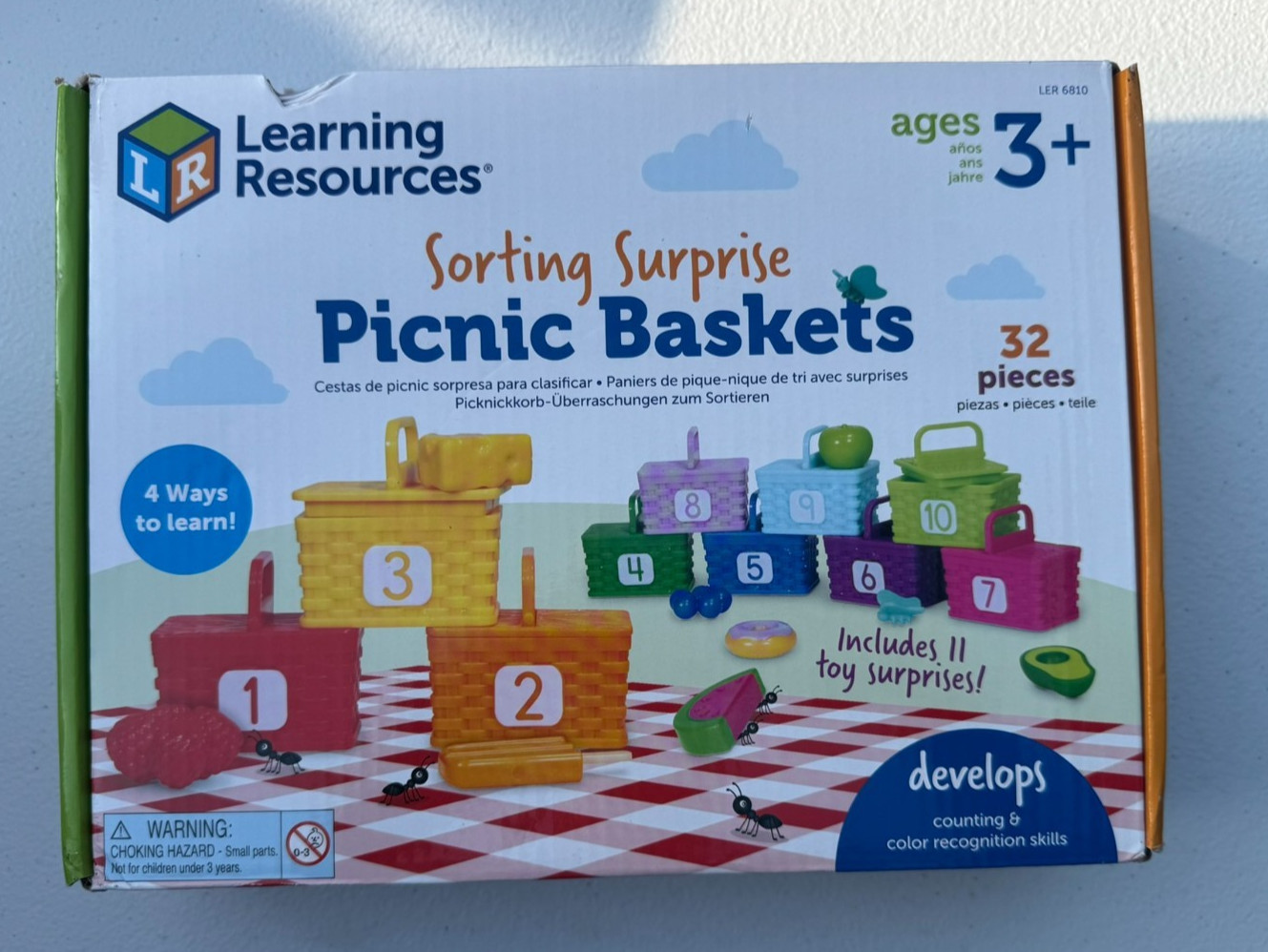 Learning Resources Sorting Picnic Baskets – Color & Shape Matching Activity Set