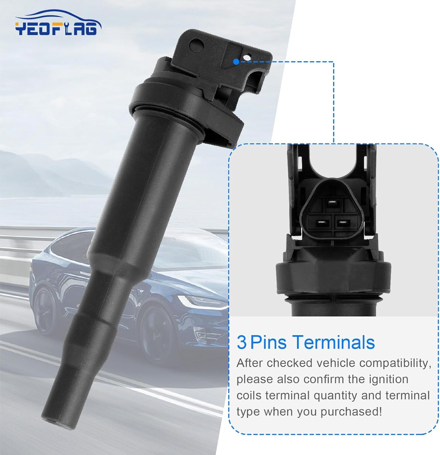 Set of 6, UF592 Ignition Coil Pack Compatible with BMW 128i 135i 335i 325i 328i