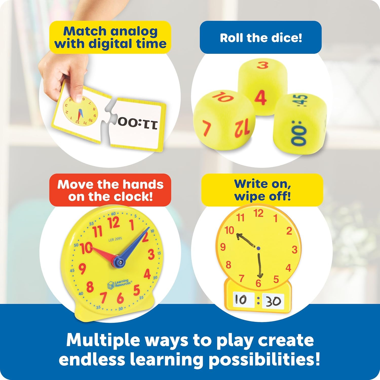 Time Activity Set – Teaching Clocks for Kids, Teacher Classroom Must Haves, Elem