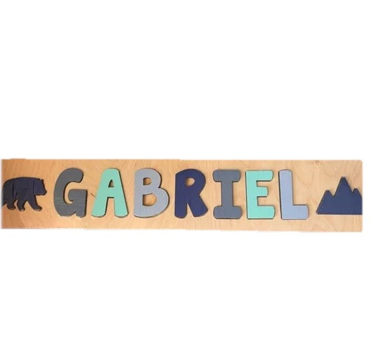 “Gabriel” Name Wooden Toddler Puzzle