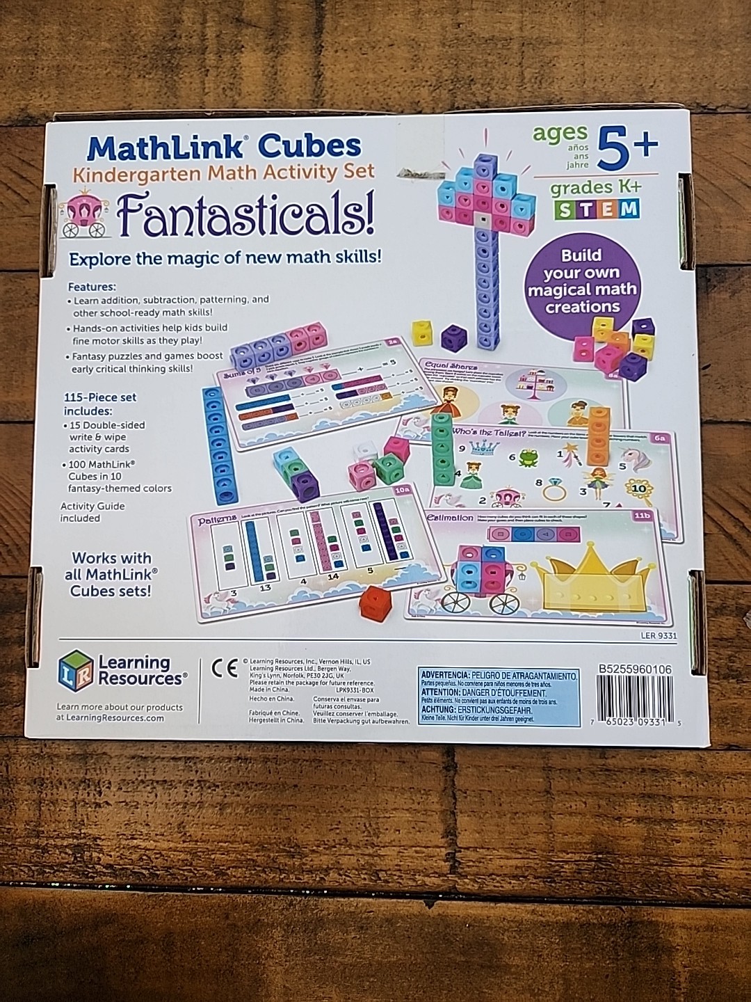 Learning Resources MathLink Cubes Play Learn Activity Set 115 Piece Ages 5+ STEM