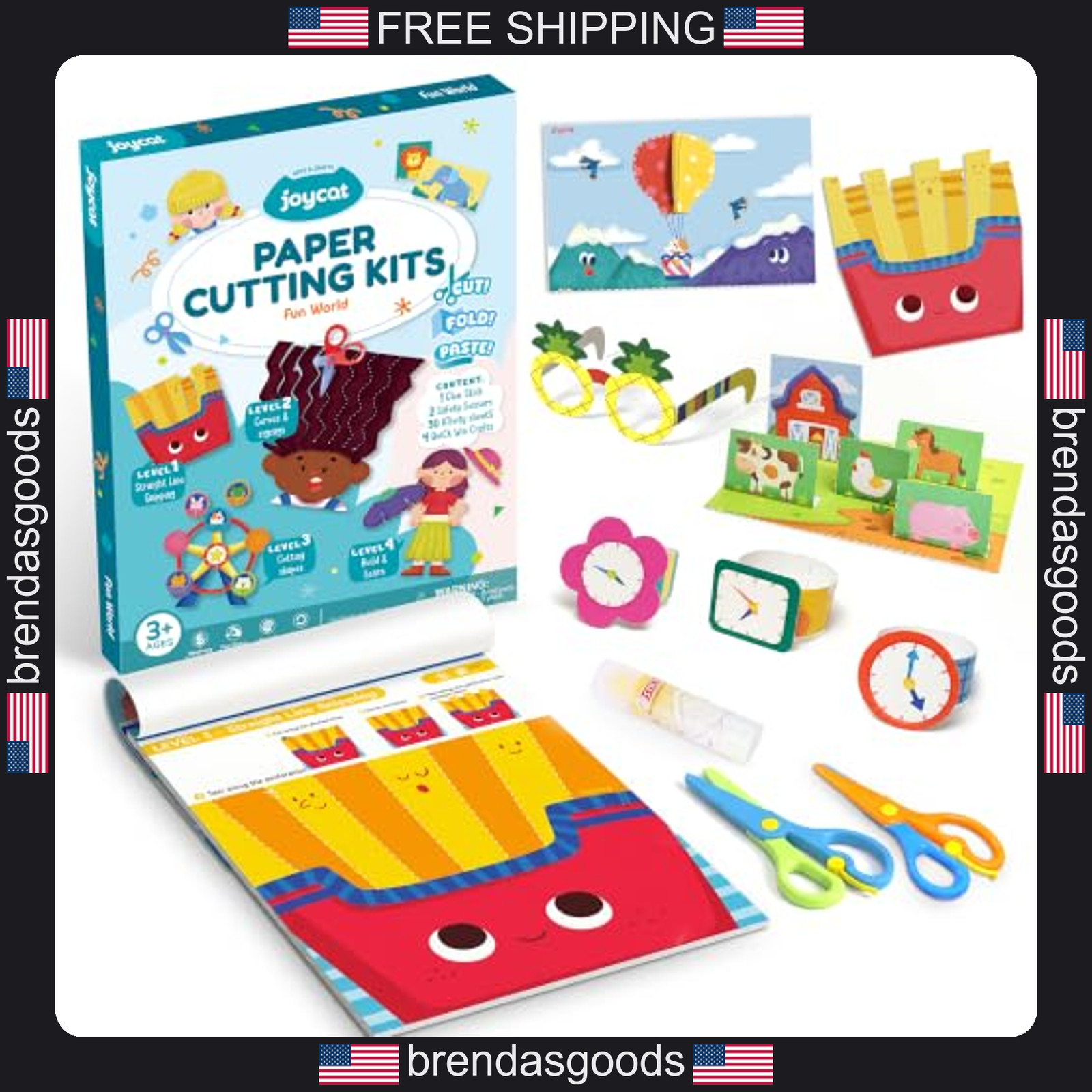 Kids Scissor Skills Activity Kit with 2 Safety Scissors and 27 Crafts