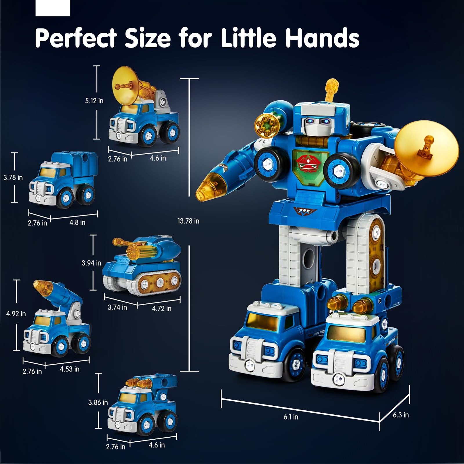 hahaland Toys for 5 Year Old Boy Birthday Gift, Stem Boys 6 Large, Blue